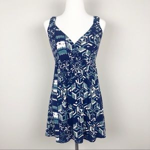 CAbi Batik Blue Geo Tunic Tank Top Style# 359